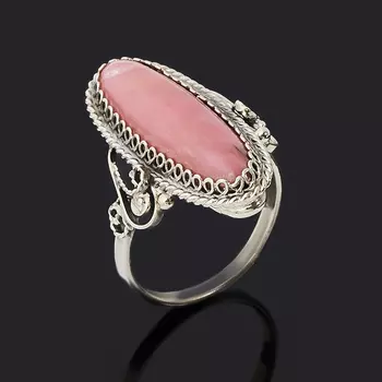 Кольцо родонит (нейзильбер) размер 17,5