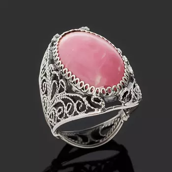 Кольцо родонит (нейзильбер) размер 17,5