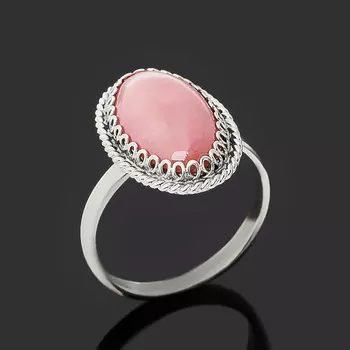 Кольцо родонит (нейзильбер) размер 17