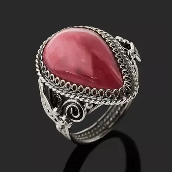 Кольцо родонит (нейзильбер) размер 18,5