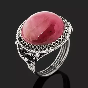 Кольцо родонит (нейзильбер) размер 18