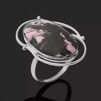 Кольцо родонит (нейзильбер) размер 18