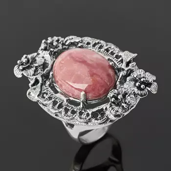 Кольцо родонит (серебро 925 пр. оксидир.) размер 19