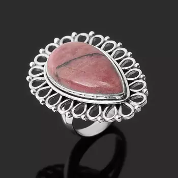Кольцо родонит (серебро 925 пр. оксидир.) размер 17,5