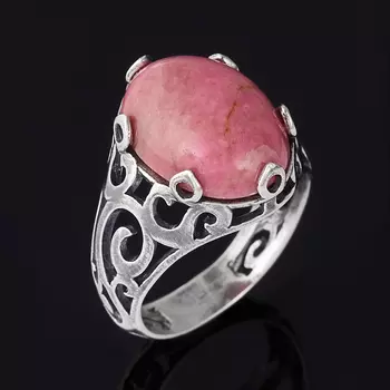 Кольцо родонит (серебро 925 пр. оксидир.) размер 18,5