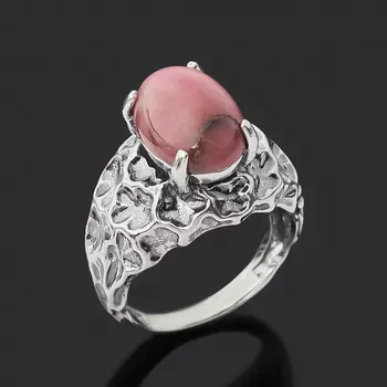 Кольцо родонит (серебро 925 пр. оксидир.) размер 18