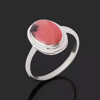 Кольцо родонит (серебро 925 пр. родир. бел.) размер 18