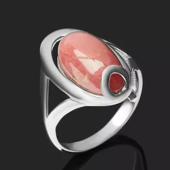 Кольцо родонит (серебро 925 пр. родир. бел.) размер 17