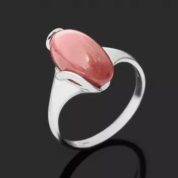 Кольцо родонит (серебро 925 пр. родир. бел.) размер 18