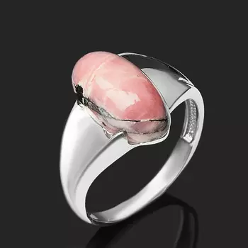 Кольцо родонит (серебро 925 пр. родир. бел.) размер 18,5