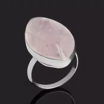 Кольцо розовый кварц (нейзильбер) размер 18