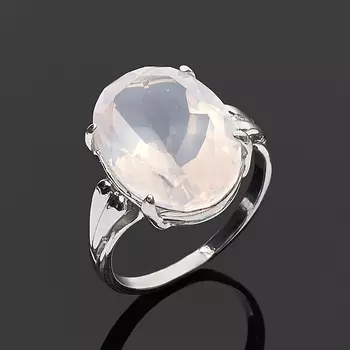 Кольцо розовый кварц огранка (серебро 925 пр.) размер 17,5