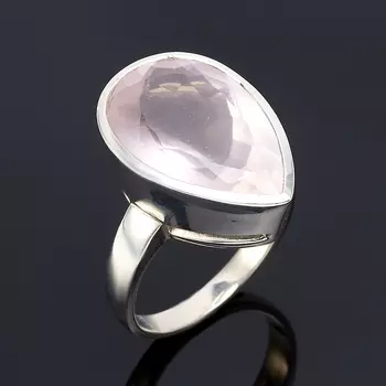 Кольцо розовый кварц огранка (серебро 925 пр.) размер 18,5