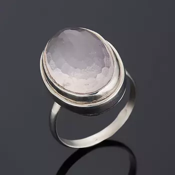 Кольцо розовый кварц огранка (серебро 925 пр.) размер 18,5
