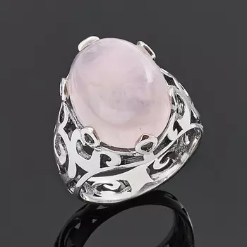 Кольцо розовый кварц (серебро 925 пр.) размер 17