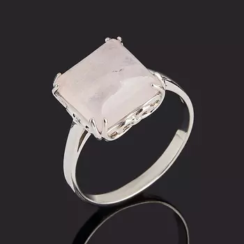 Кольцо розовый кварц (серебро 925 пр.) размер 17