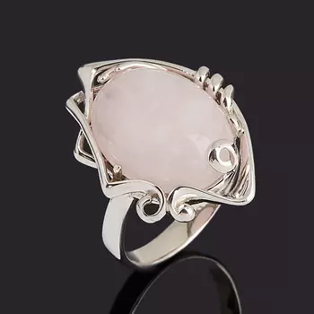 Кольцо розовый кварц (серебро 925 пр.) размер 17,5
