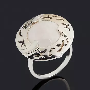 Кольцо розовый кварц (серебро 925 пр.) размер 19,5