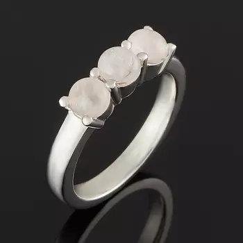 Кольцо розовый кварц (серебро 925 пр.) размер 18,5