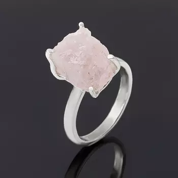 Кольцо розовый кварц (серебро 925 пр.) размер 17,5