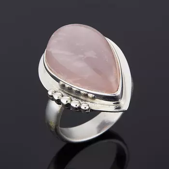 Кольцо розовый кварц (серебро 925 пр.) размер 17,5