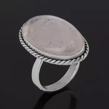 Кольцо розовый кварц (серебро 925 пр.) размер 18