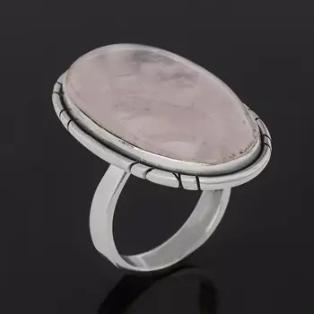 Кольцо розовый кварц (серебро 925 пр.) размер 18