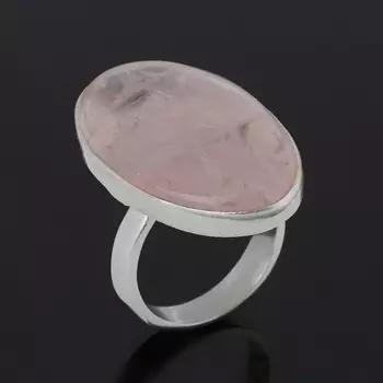 Кольцо розовый кварц (серебро 925 пр.) размер 17