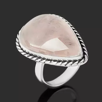 Кольцо розовый кварц (серебро 925 пр.) размер 17