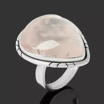 Кольцо розовый кварц (серебро 925 пр.) размер 17