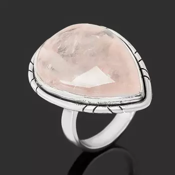 Кольцо розовый кварц (серебро 925 пр.) размер 17