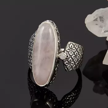 Кольцо розовый кварц (серебро 925 пр.) размер 18