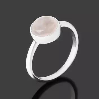 Кольцо розовый кварц (серебро 925 пр.) размер 16