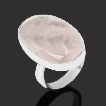 Кольцо розовый кварц (серебро 925 пр.) размер 17