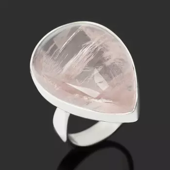 Кольцо розовый кварц (серебро 925 пр.) размер 18