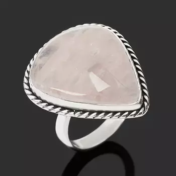 Кольцо розовый кварц (серебро 925 пр.) размер 18