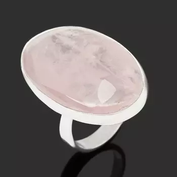 Кольцо розовый кварц (серебро 925 пр.) размер 18