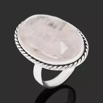 Кольцо розовый кварц (серебро 925 пр.) размер 18