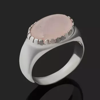 Кольцо розовый кварц (серебро 925 пр.) размер 18,5