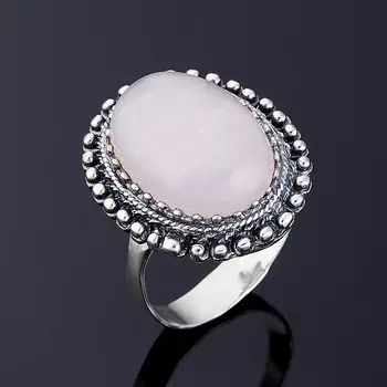 Кольцо розовый кварц (серебро 925 пр.) размер 18,5