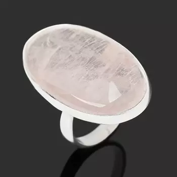 Кольцо розовый кварц (серебро 925 пр.) размер 19