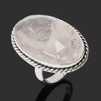 Кольцо розовый кварц (серебро 925 пр.) размер 19