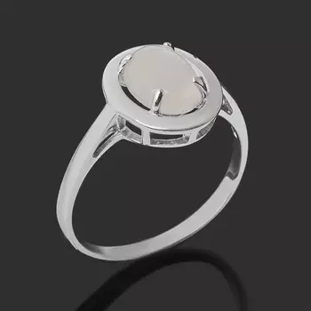 Кольцо розовый кварц (серебро 925 пр. родир. бел.) размер 18