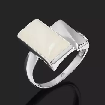 Кольцо розовый кварц (серебро 925 пр. родир. бел.) размер 18