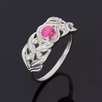 Кольцо рубин огранка (серебро 925 пр.) размер 17,5