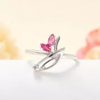 Кольцо рубин огранка (серебро 925 пр.) размер 17,5