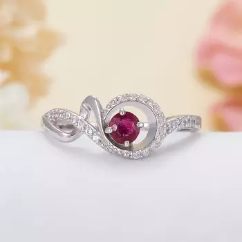 Кольцо рубин огранка (серебро 925 пр.) размер 17,5