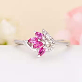 Кольцо рубин огранка (серебро 925 пр.) размер 18