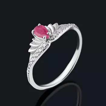 Кольцо рубин огранка (серебро 925 пр.) размер 16,5