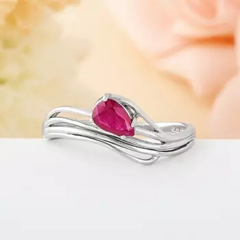 Кольцо рубин огранка (серебро 925 пр.) размер 16,5